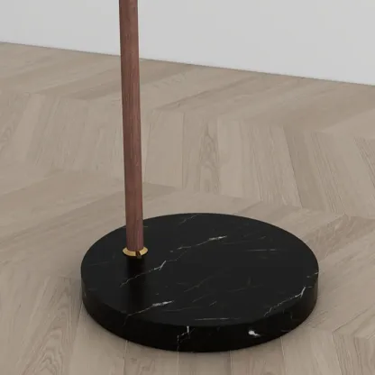 Simplistic Metal Glass Dome Arc Floor Lamp with Tray Table Image - 12