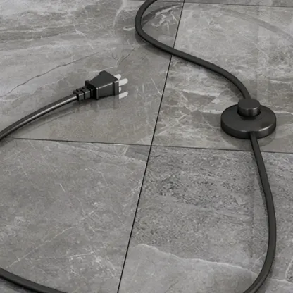 Simplistic Metal Glass Dome Arc Floor Lamp with Tray Table Image - 13