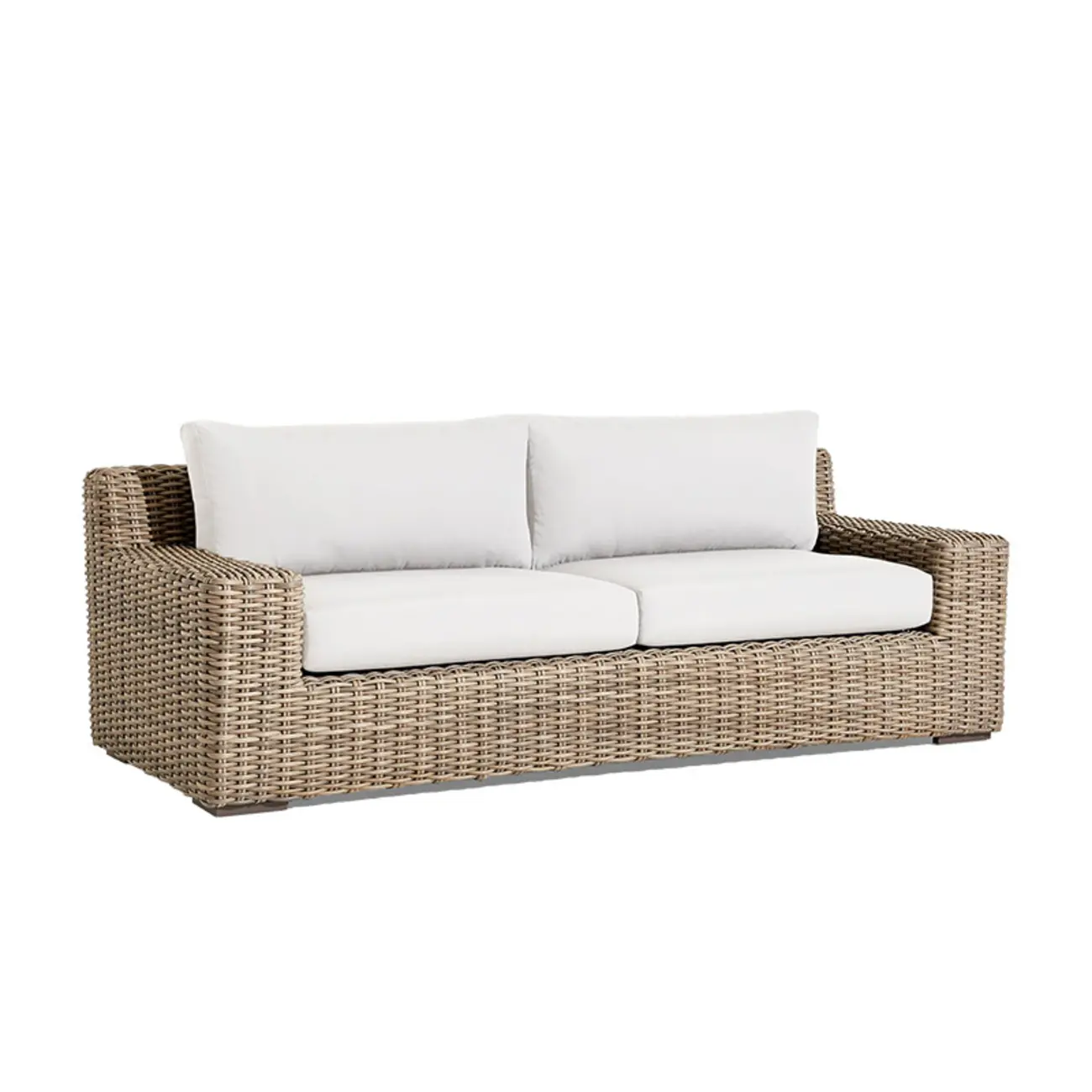 63"L Wicker Outdoor Patio Sofa in Waterproof Image - 2 | homeyfad