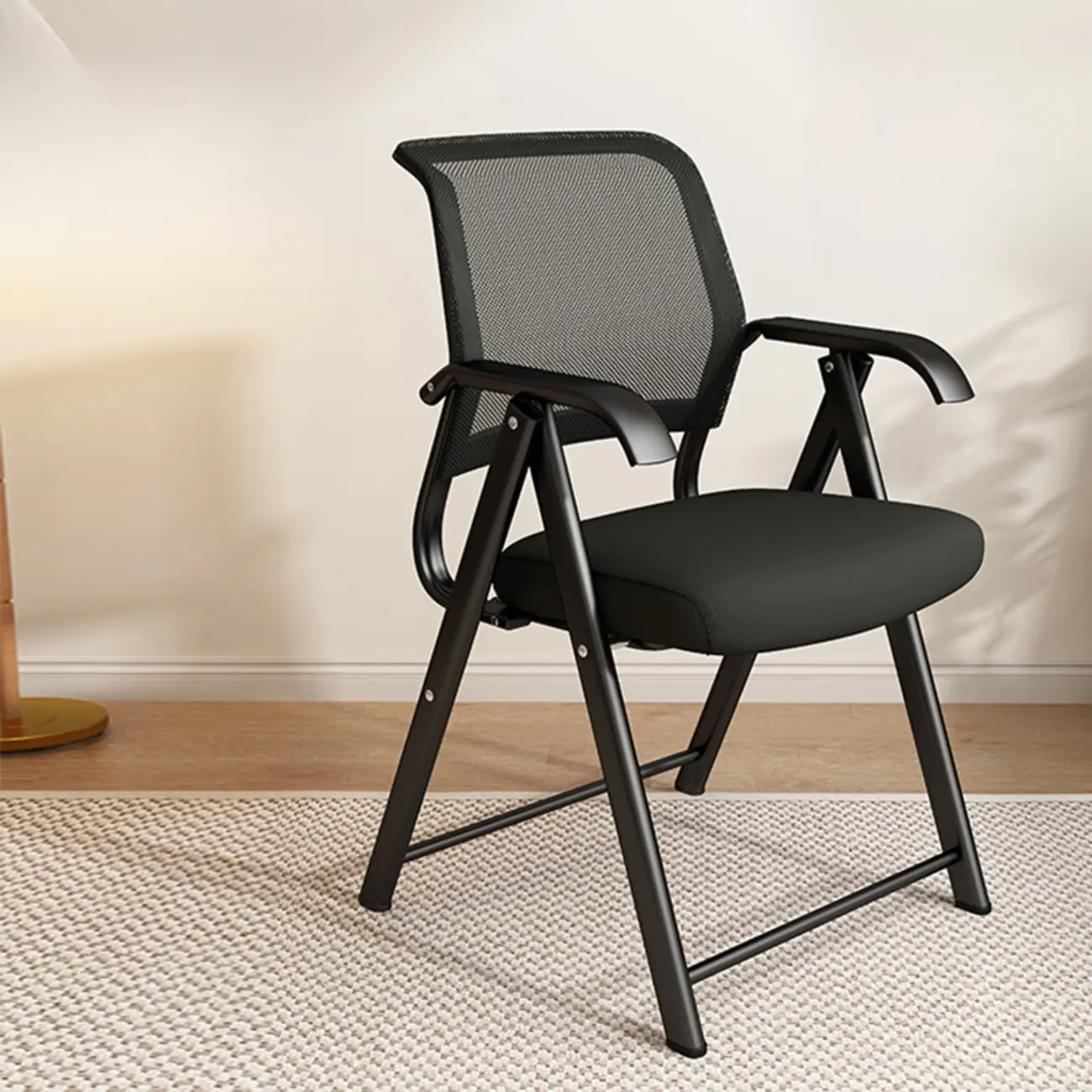 Modern Gray Mesh Folding Office Chair Image - 2 | homeyfad