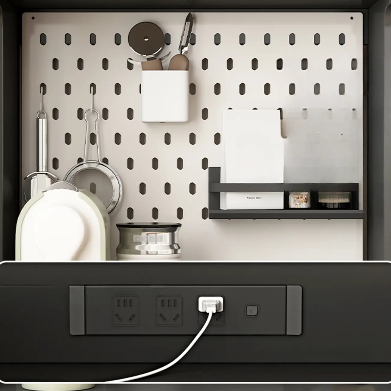 Black Rattan Kitchen Storage Sideboard with Drawers Image - 9 | homeyfad