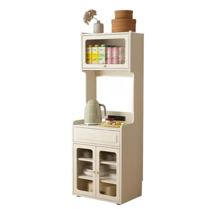 Black Rattan Kitchen Storage Sideboard with Drawers Image - 11