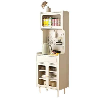 Black Rattan Kitchen Storage Sideboard with Drawers Image - 19