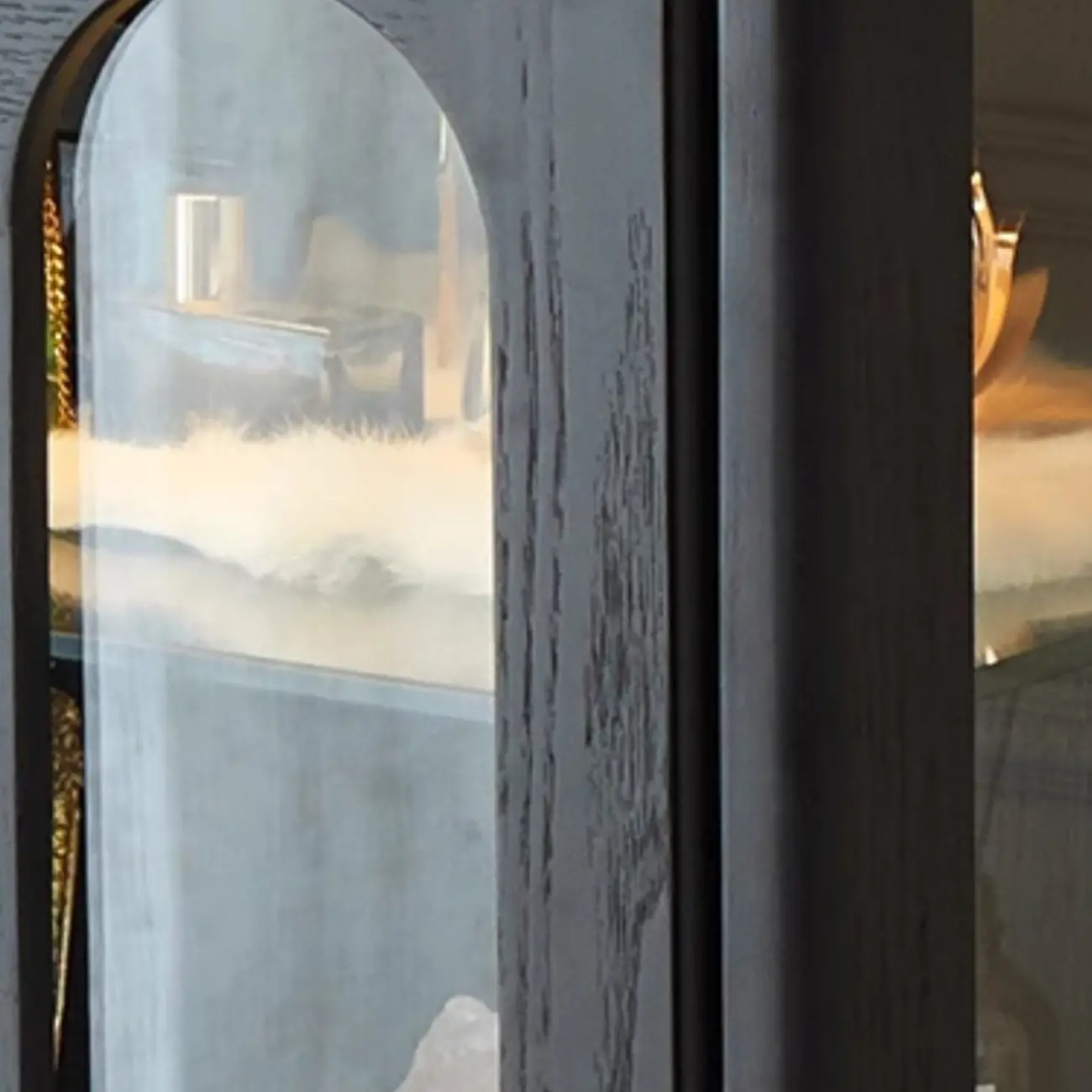 Nodic Wooden Glass Door Floor China Cabinet with Drawer Image - 11 | homeyfad