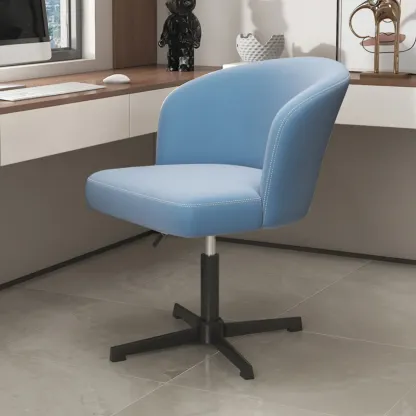 Elegant Orange Leather Swivel Office Chair Image - 18