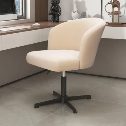 Elegant Orange Leather Swivel Office Chair Image - 22