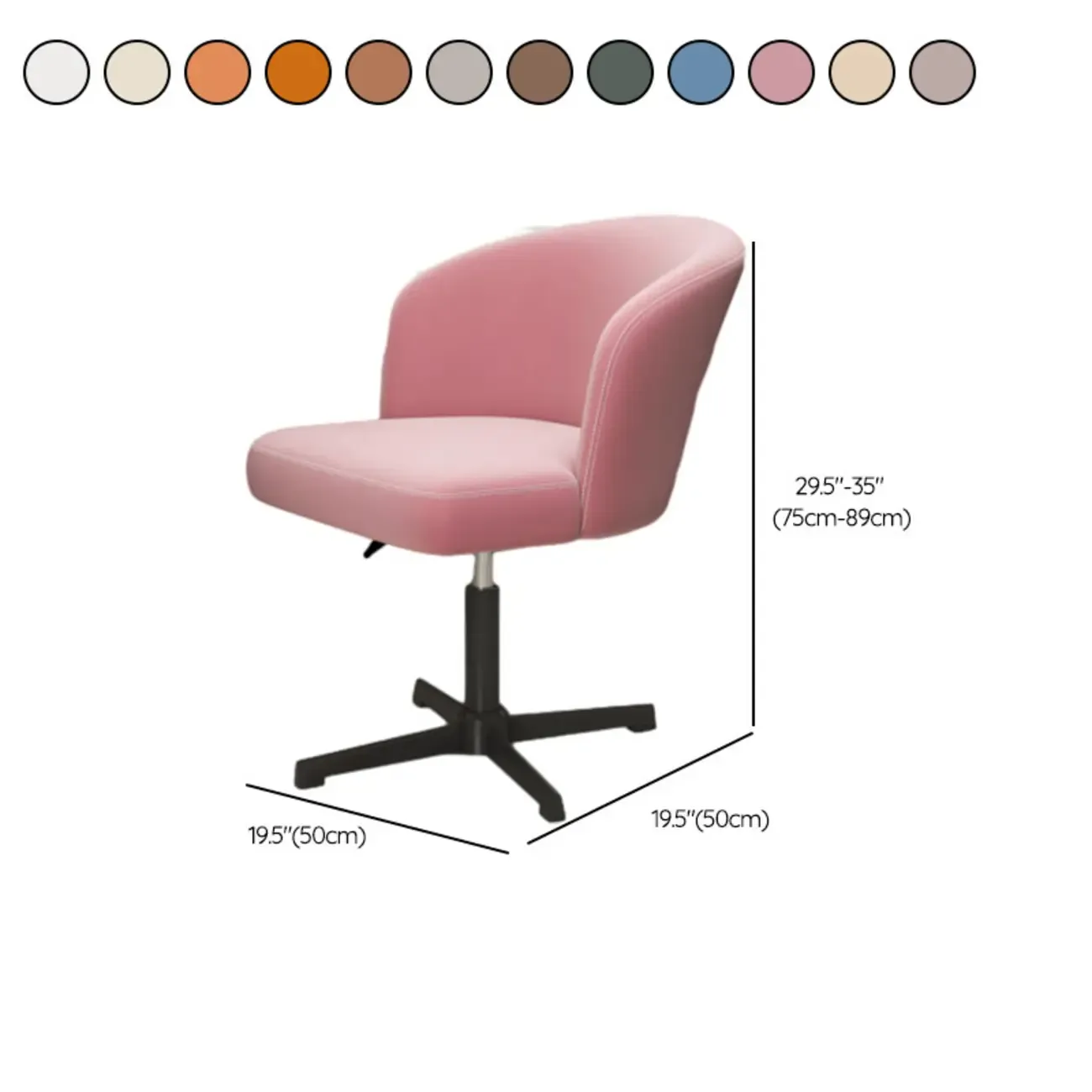 Elegant Orange Leather Swivel Office Chair Image - 29