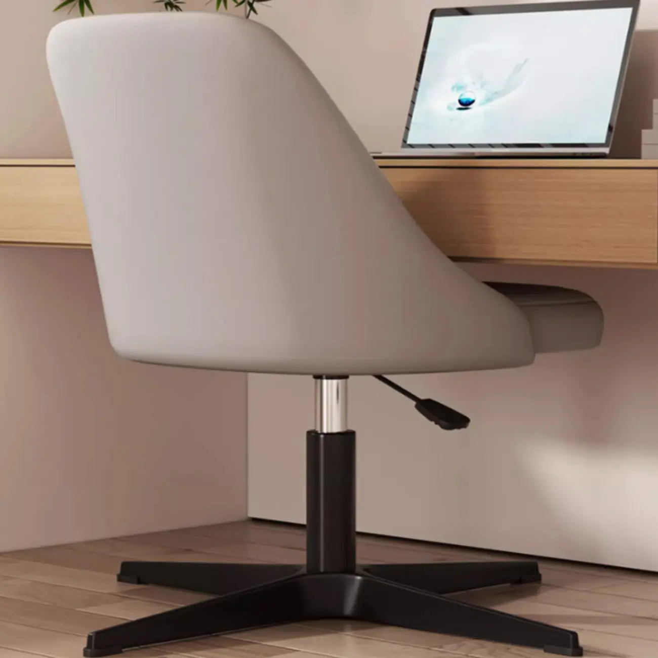 Modern Beige Adjustable Swivel Office Chair Image - 1 | homeyfad