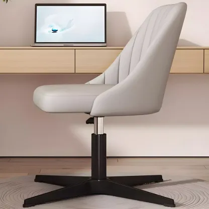 Modern Beige Adjustable Swivel Office Chair Image - 10