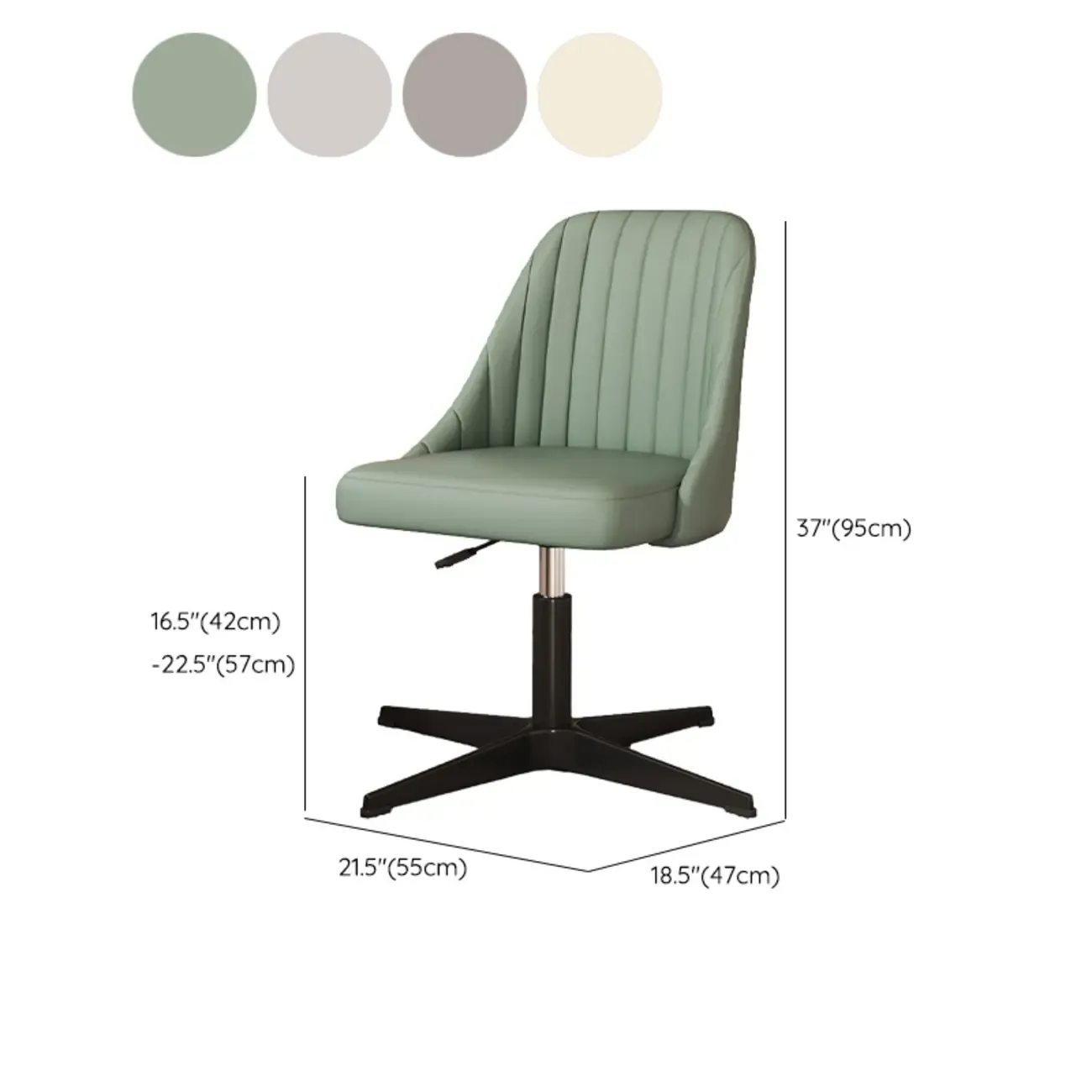Modern Beige Adjustable Swivel Office Chair Image - 16