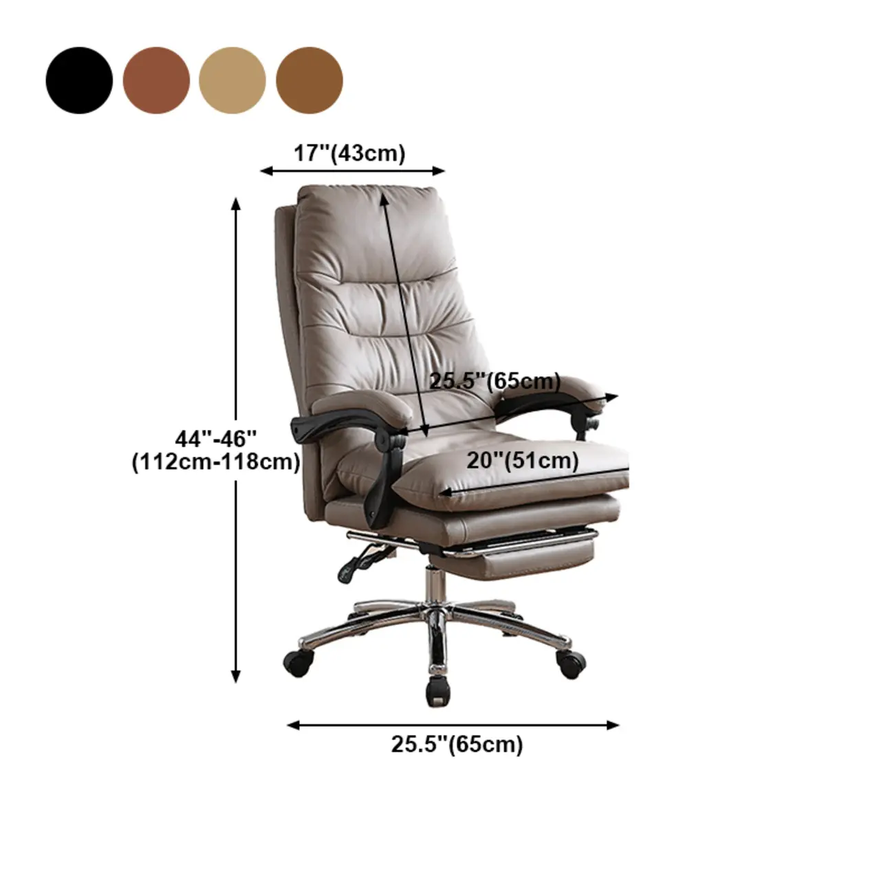 Upholstered Leather Recliner Adjustable Office Chair #size | homeyfad