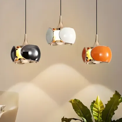 Modern Metal Glass Adjustable Pendant Light for Kitchen Image - 1