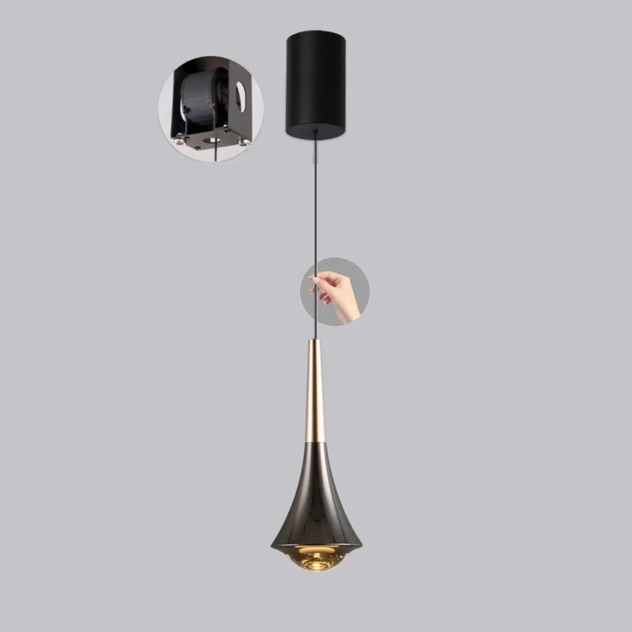 Modern Metal Glass Adjustable Pendant Light for Kitchen Image - 4 | homeyfad