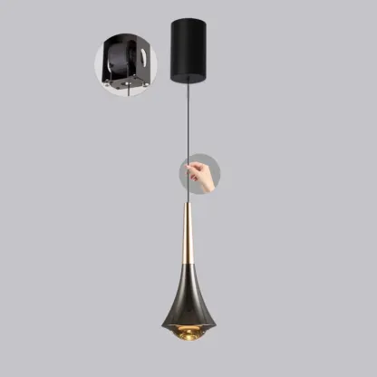 Modern Metal Glass Adjustable Pendant Light for Kitchen Image - 4