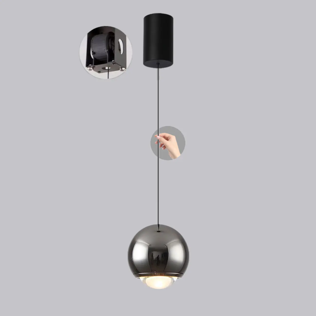 Modern Metal Glass Adjustable Pendant Light for Kitchen Image - 7 | homeyfad