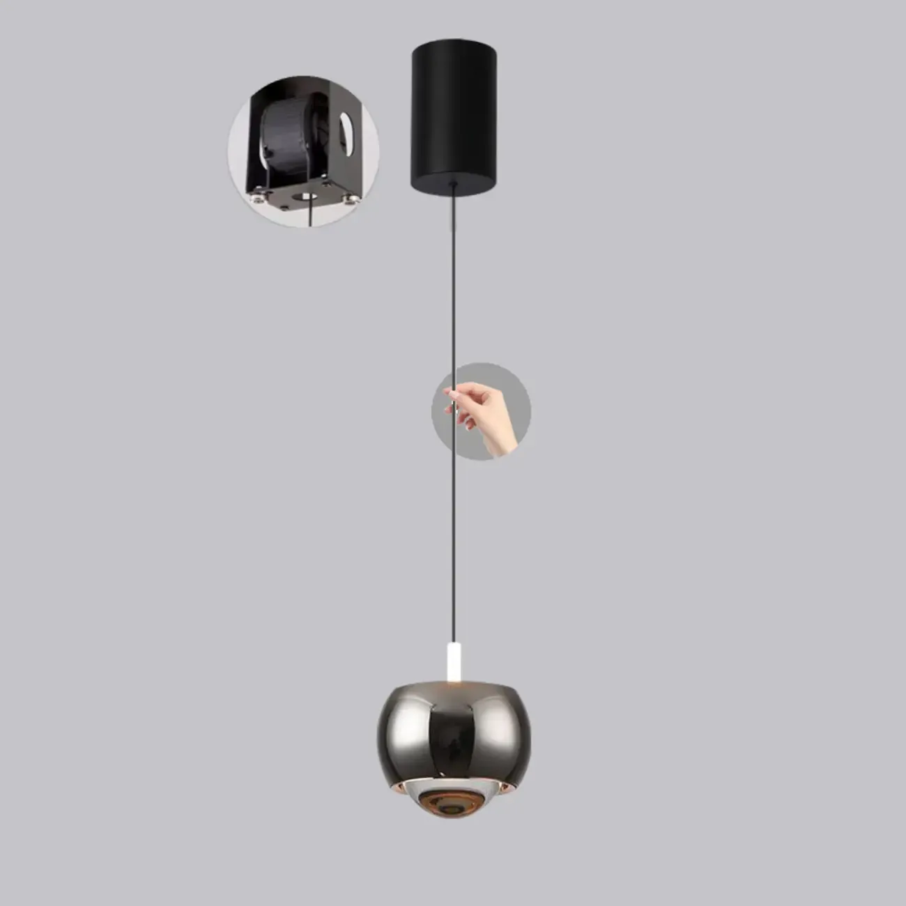 Modern Metal Glass Adjustable Pendant Light for Kitchen Image - 11