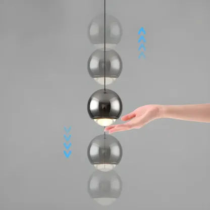 Modern Metal Glass Adjustable Pendant Light for Kitchen Image - 12