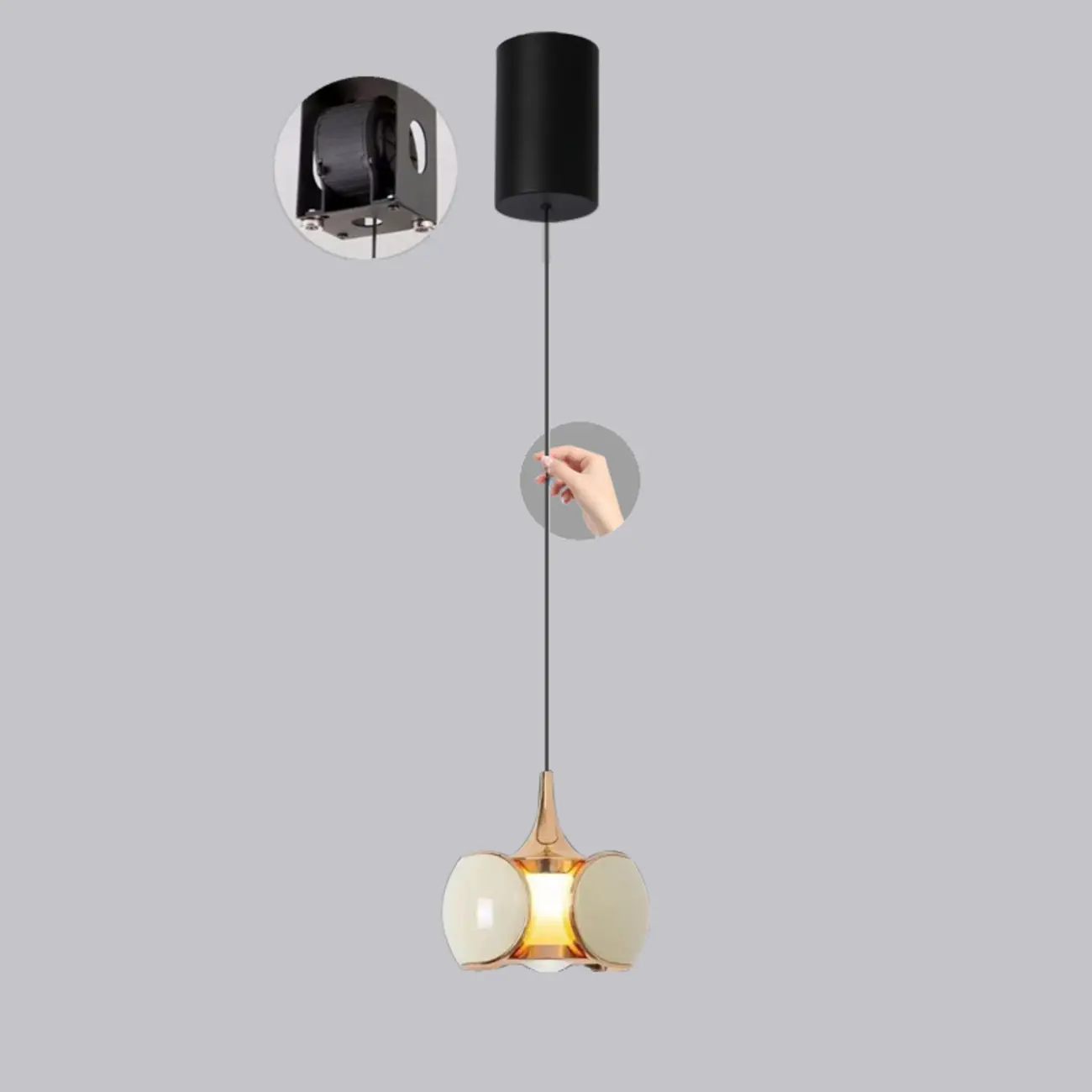 Modern Metal Glass Adjustable Pendant Light for Kitchen Image - 15 | homeyfad