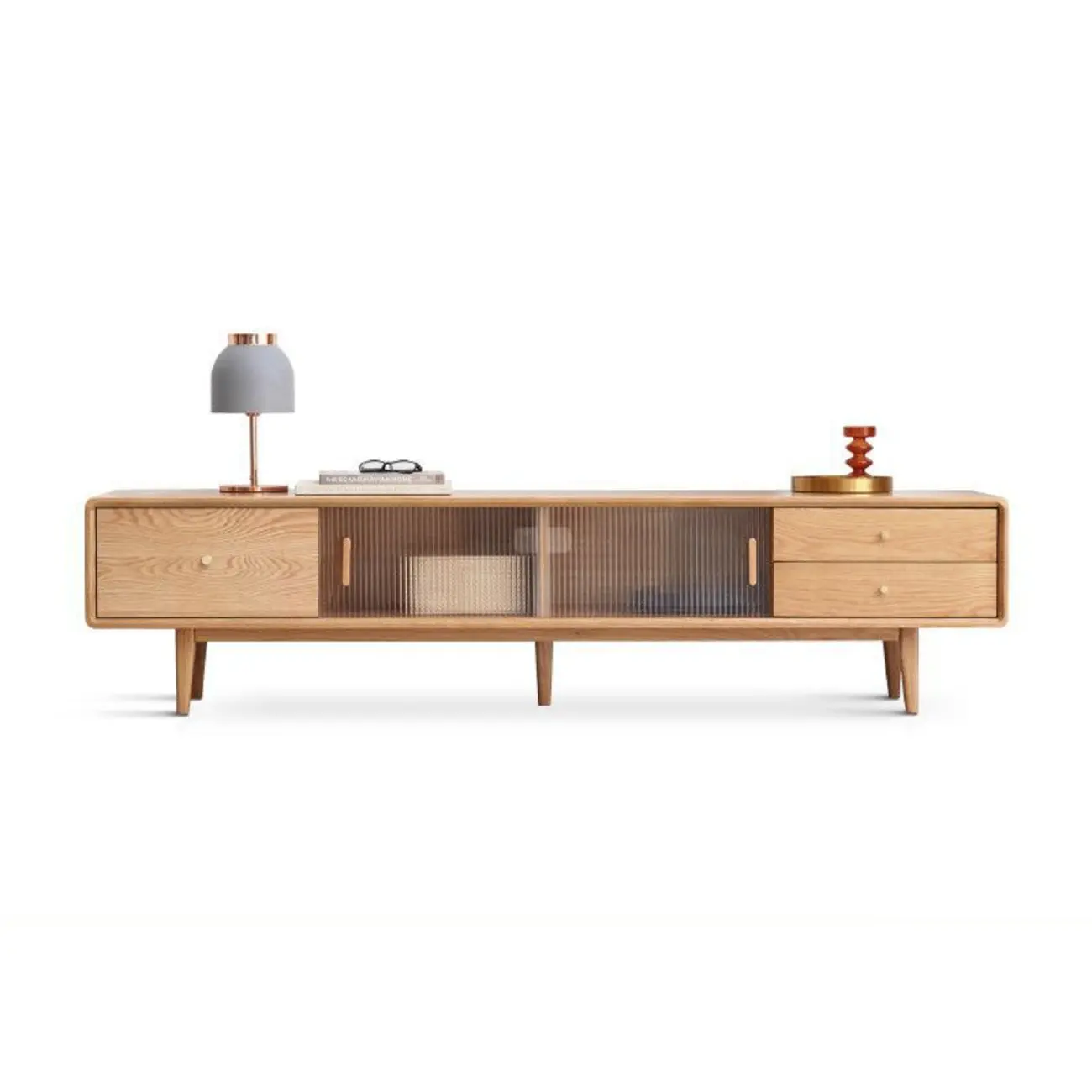 Modern Wooden TV Stand with Drawers and Cabinets Image - 7 | homeyfad