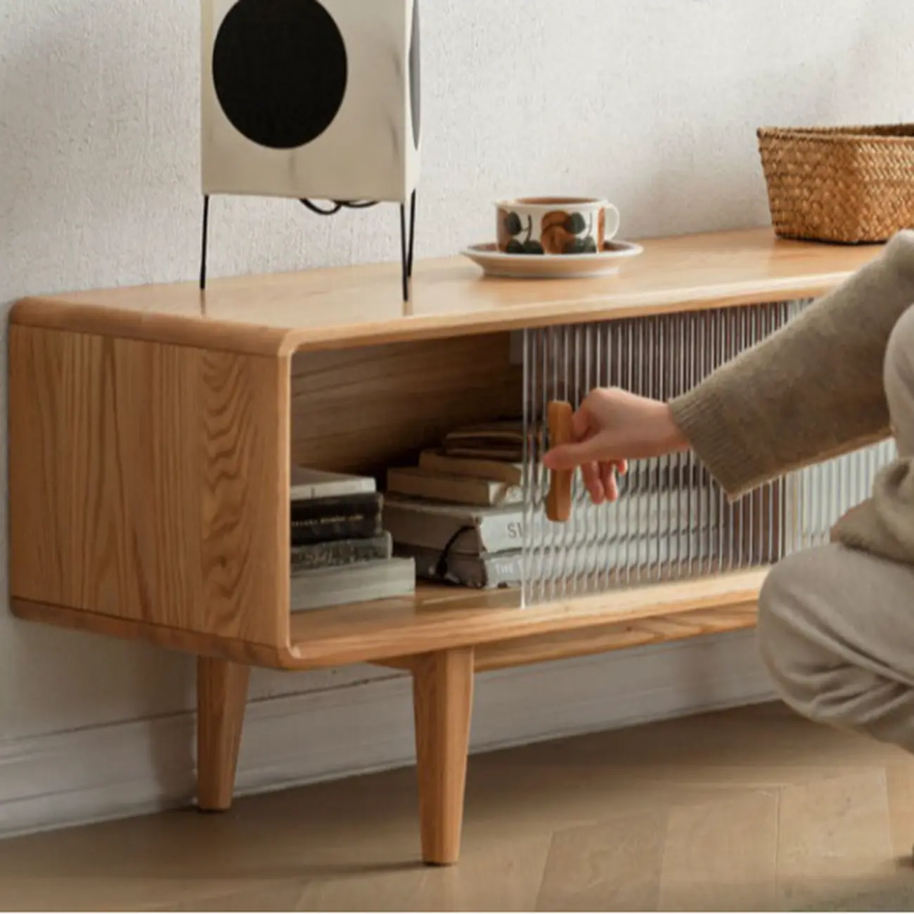 Modern Wooden TV Stand with Drawers and Cabinets Image - 14 | homeyfad