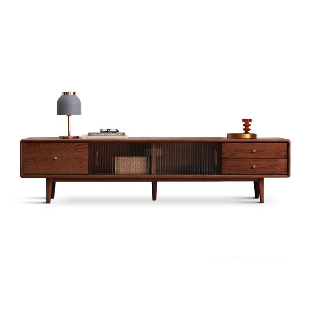 Modern Wooden TV Stand with Drawers and Cabinets Image - 19 | homeyfad