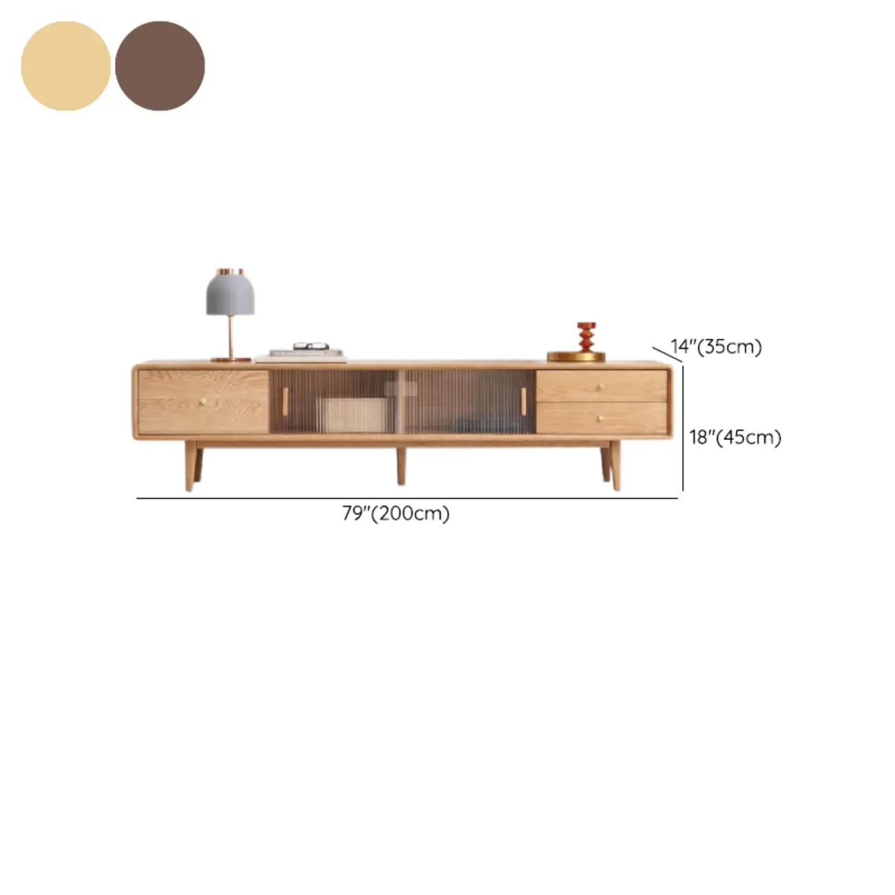 Modern Wooden TV Stand with Drawers and Cabinets Image - 25 | homeyfad