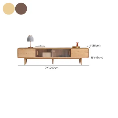 Modern Wooden TV Stand with Drawers and Cabinets Image - 25
