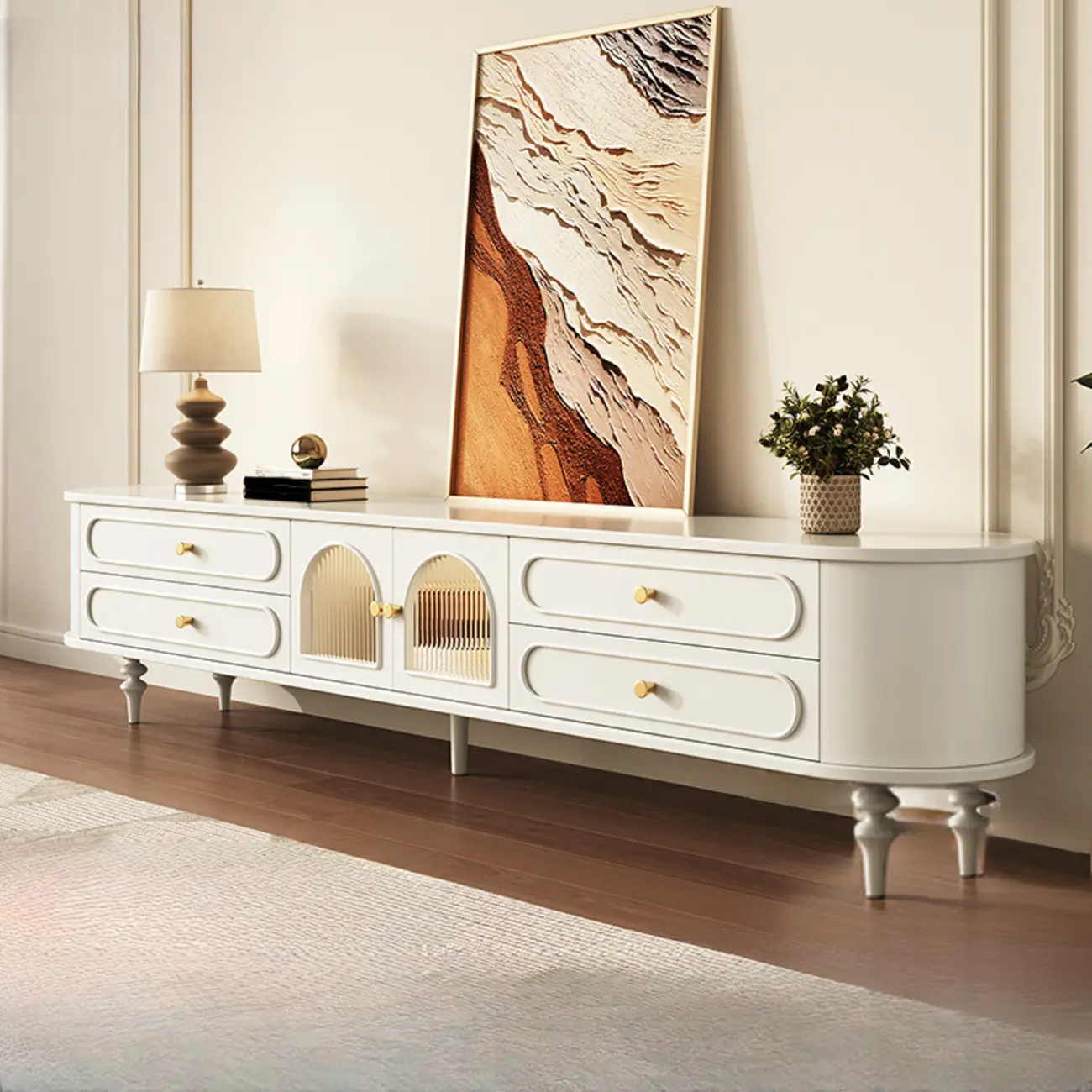 Wooden Scandinavian TV Stand with Cable Management | homeyfad