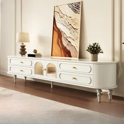 Wooden Scandinavian TV Stand with Cable Management