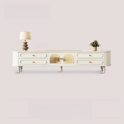 Wooden Scandinavian TV Stand with Cable Management