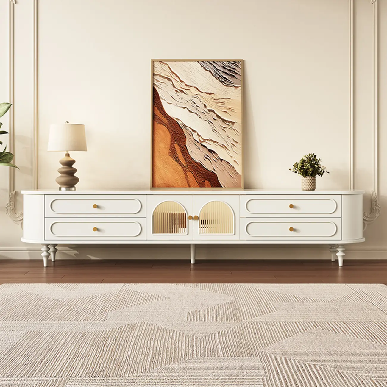 Wooden Scandinavian TV Stand with Cable Management | homeyfad