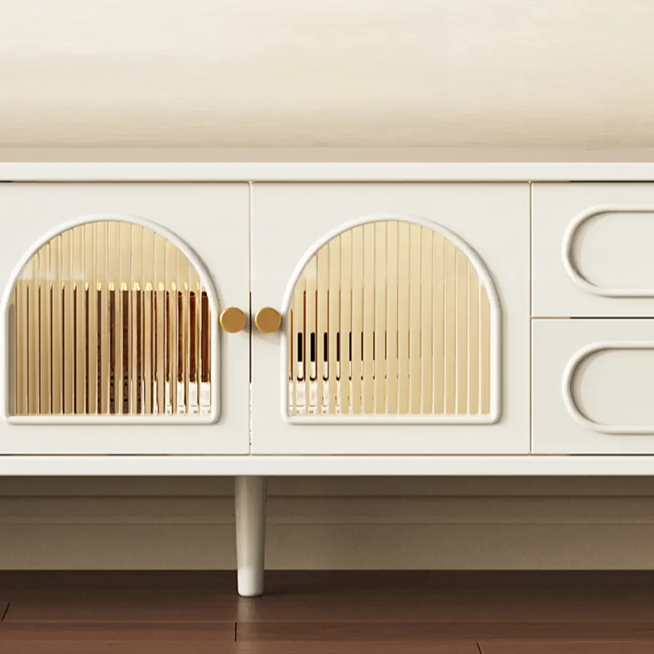 Wooden Scandinavian TV Stand with Cable Management