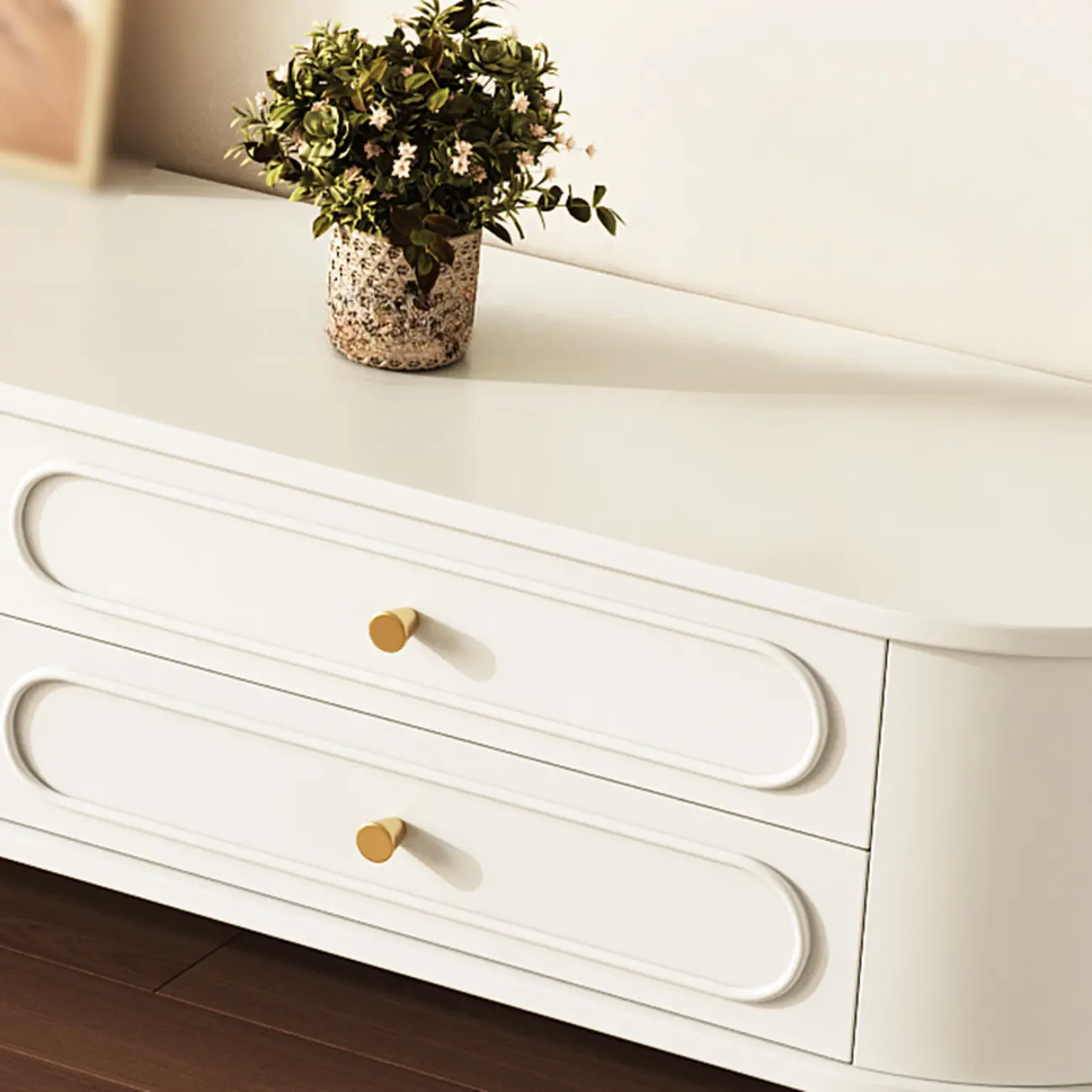 Wooden Scandinavian TV Stand with Cable Management | homeyfad