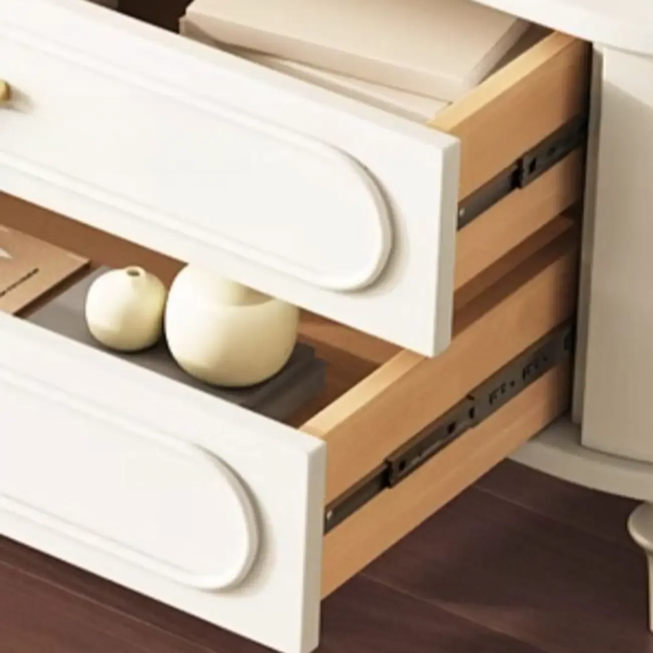 Wooden Scandinavian TV Stand with Cable Management