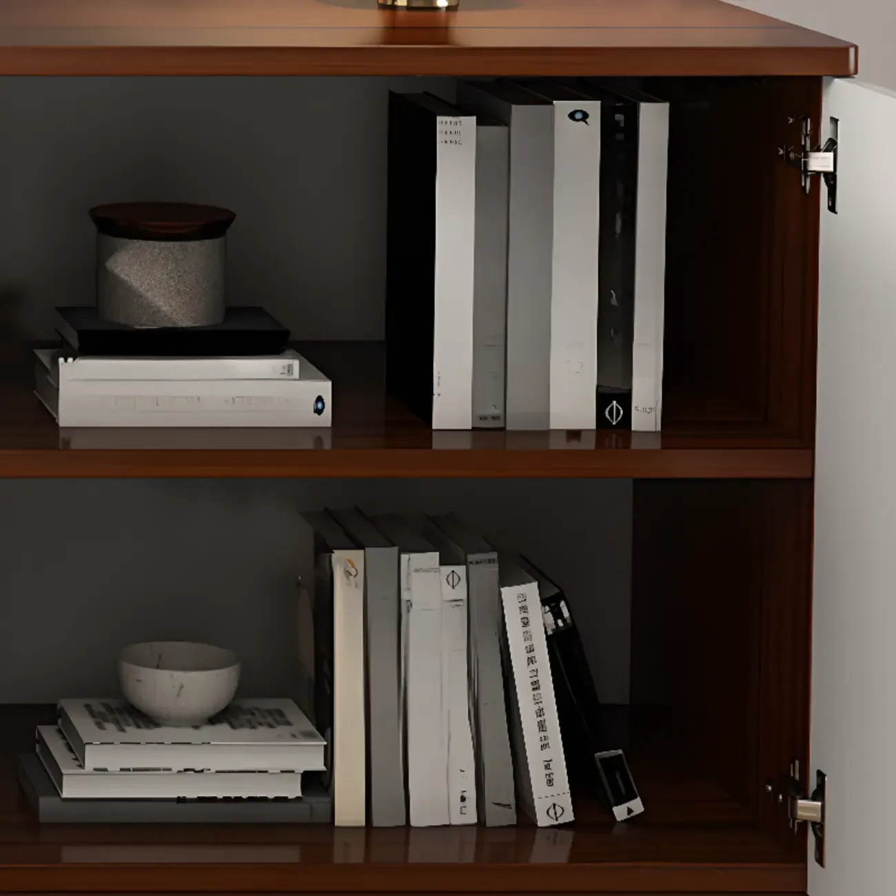 Modern White Wooden TV Stand with Storage and Cable Management