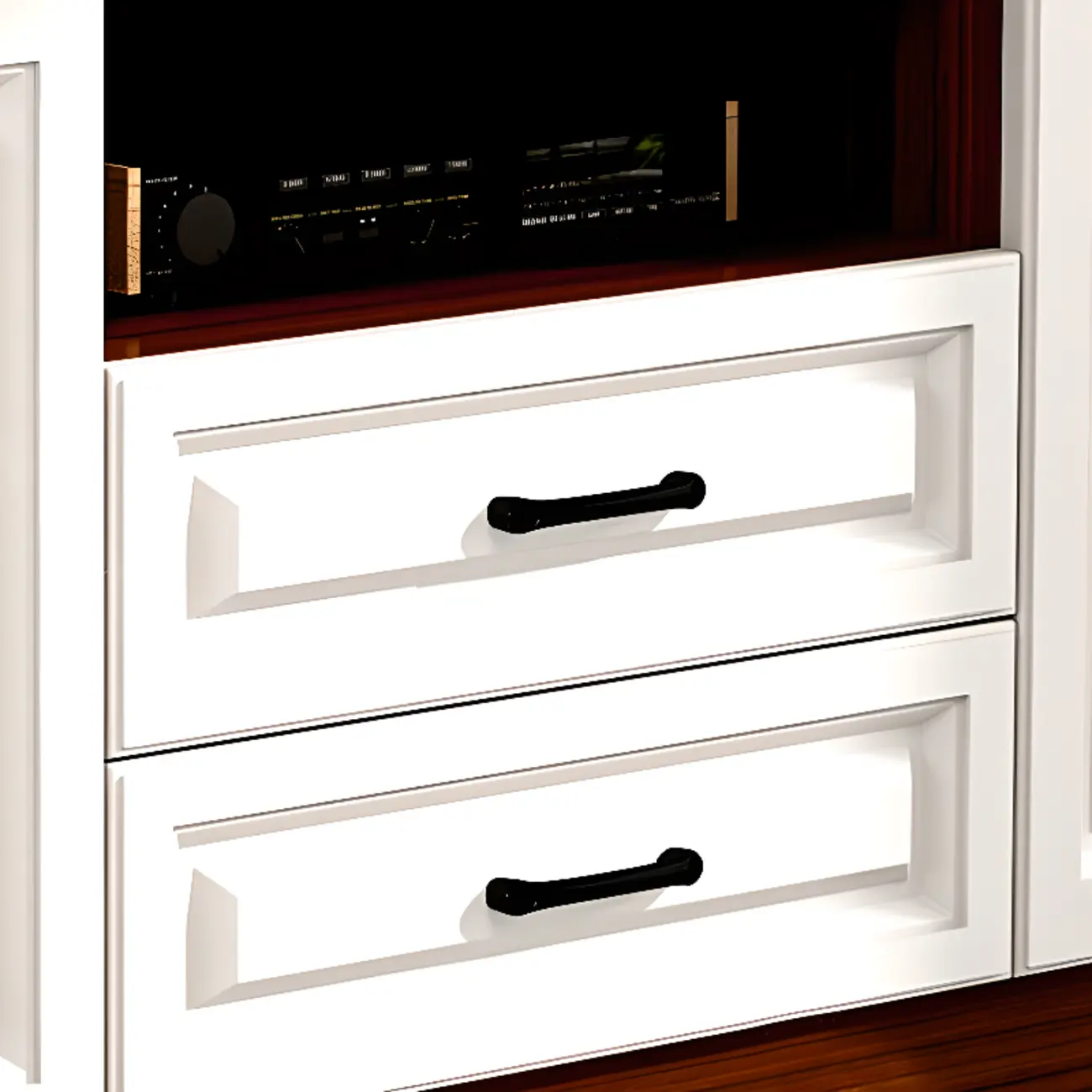 Modern White Wooden TV Stand with Storage and Cable Management | homeyfad