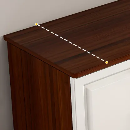 Modern White Wooden TV Stand with Storage and Cable Management