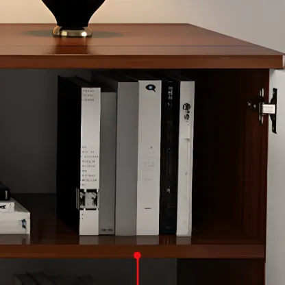 Modern White Wooden TV Stand with Storage and Cable Management