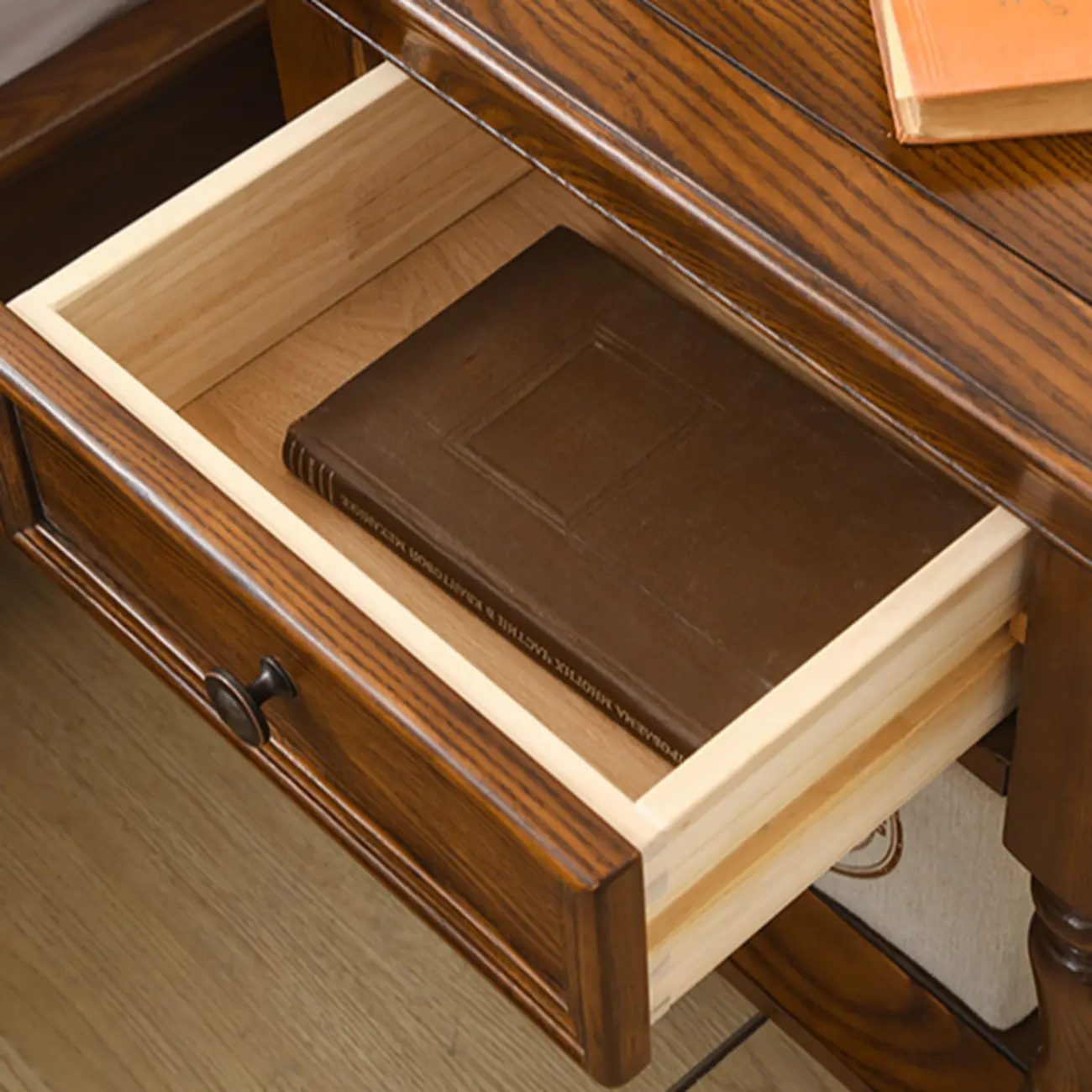 Sepia Shaker Mid-Century Modern TV Stand with Drawers Image - 5 | homeyfad