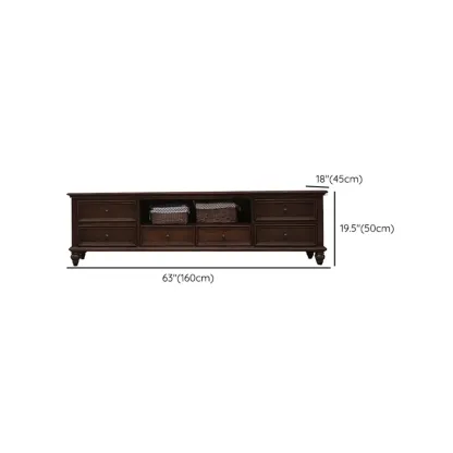 Sepia Shaker Mid-Century Modern TV Stand with Drawers Image - 14