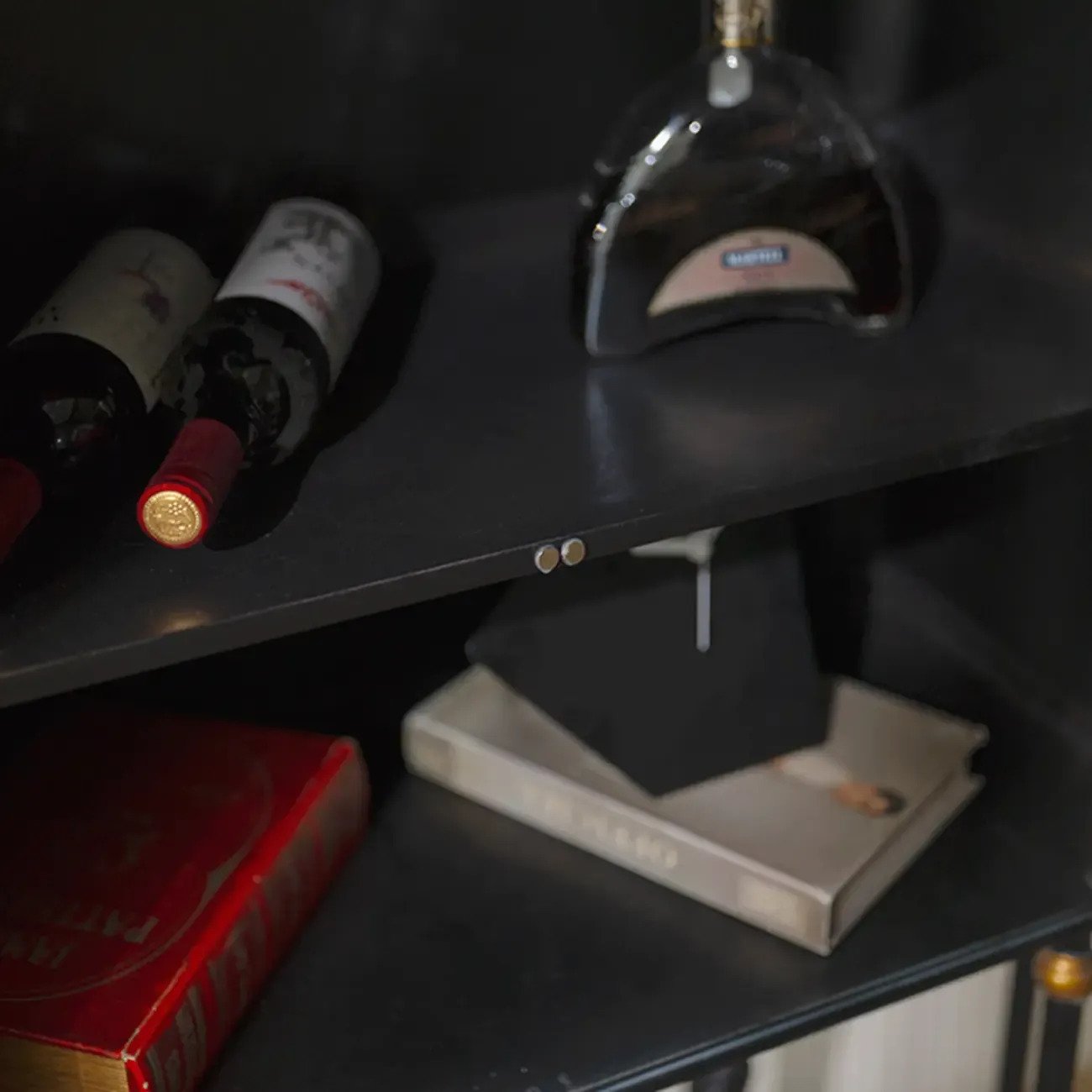 Vintage 3-Drawer Wood Freestanding Wine Cabinet with Doors Image - 10