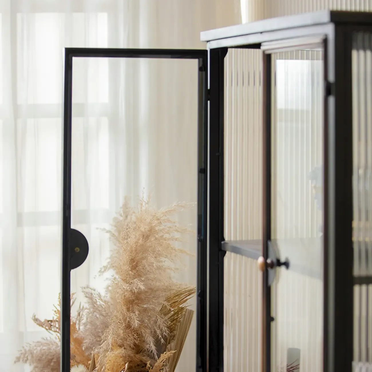 Vintage 3-Drawer Wood Freestanding Wine Cabinet with Doors Image - 6