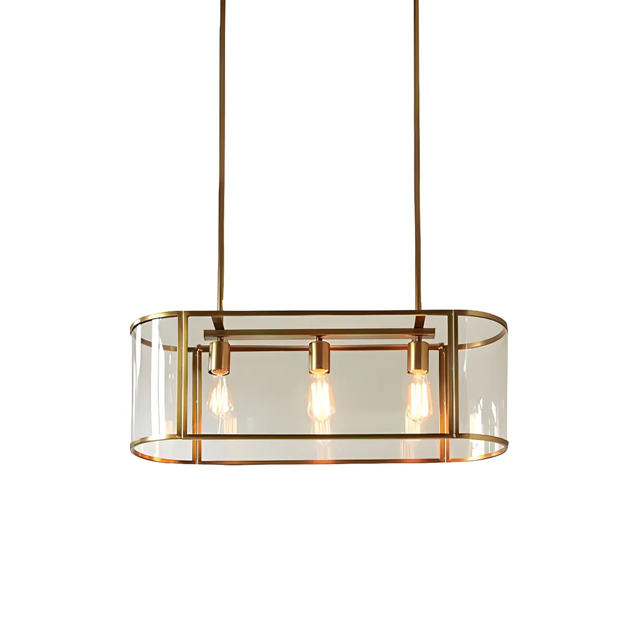 3-Light Modish Modern Gold Glass Pendant Light Image - 3 | homeyfad