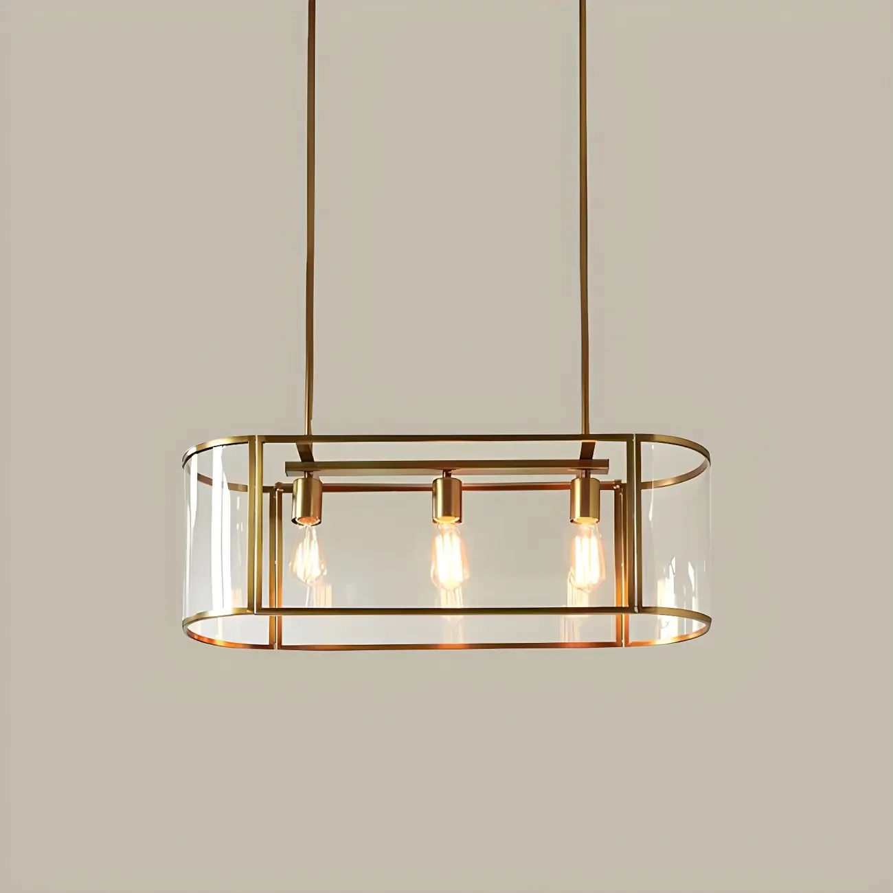 3-Light Modish Modern Gold Glass Pendant Light Image - 4
