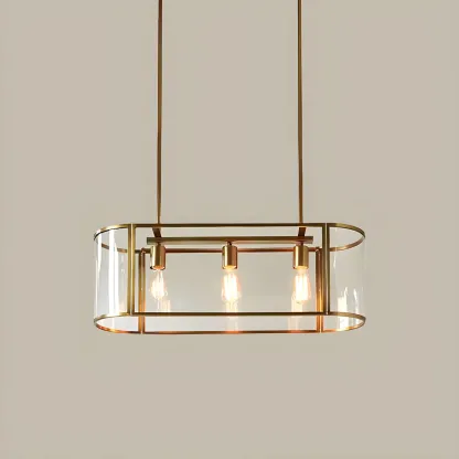 3-Light Modish Modern Gold Glass Pendant Light Image - 4