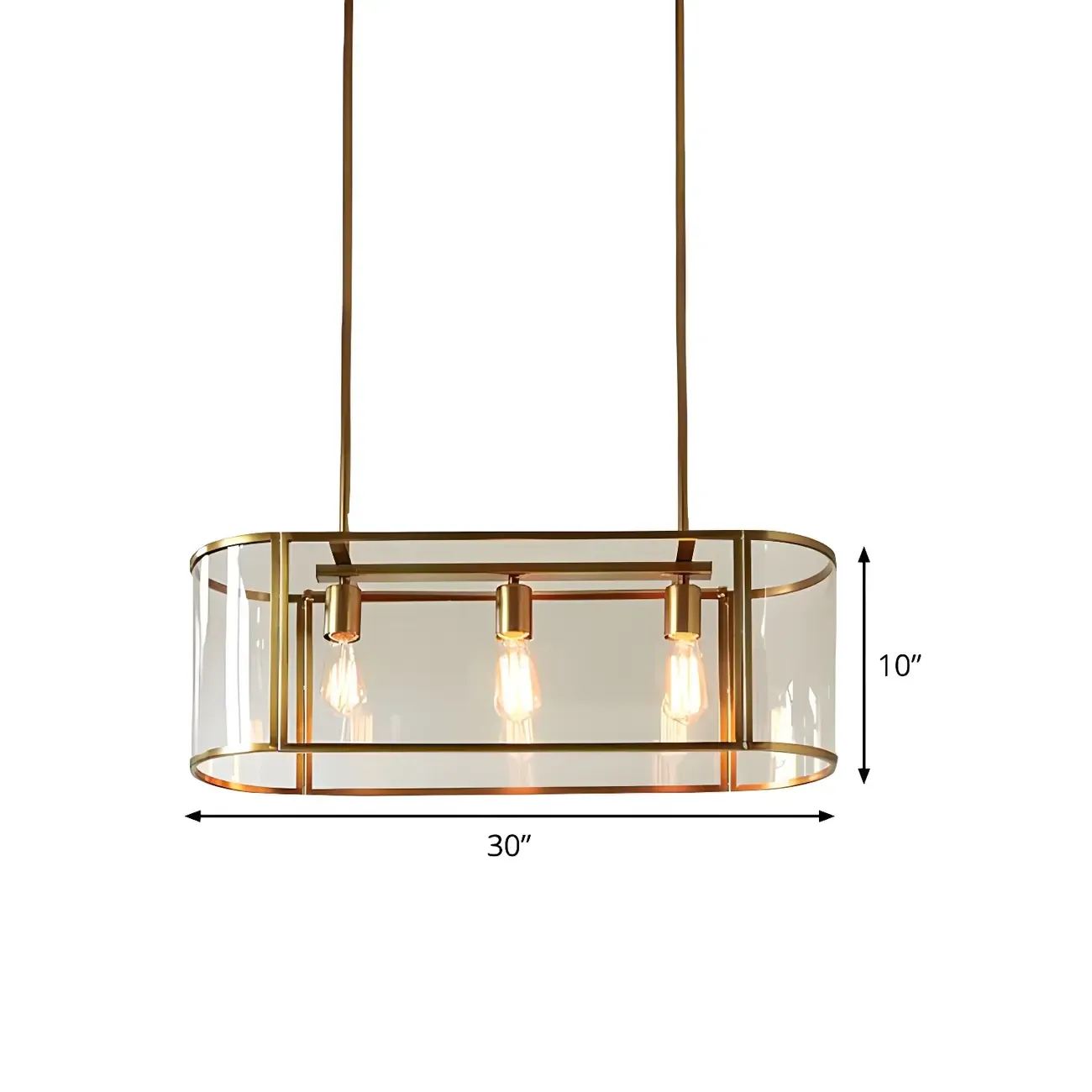 3-Light Modish Modern Gold Glass Pendant Light Image - 5