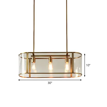 3-Light Modish Modern Gold Glass Pendant Light Image - 5