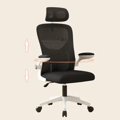 Ergonomic Black White Mesh Adjustable Office Chair Image - 6