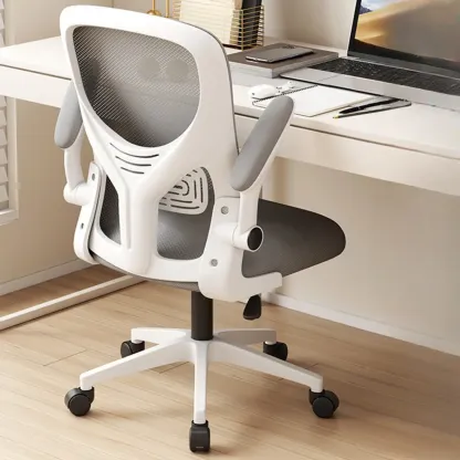 Ergonomic Black White Mesh Adjustable Office Chair Image - 9