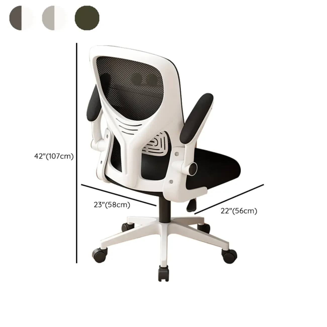 Ergonomic Black White Mesh Adjustable Office Chair #size
